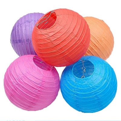 Lồng Đèn Giấy Trơn Tròn 35 Cm Vinacraft - Màu Đỏ