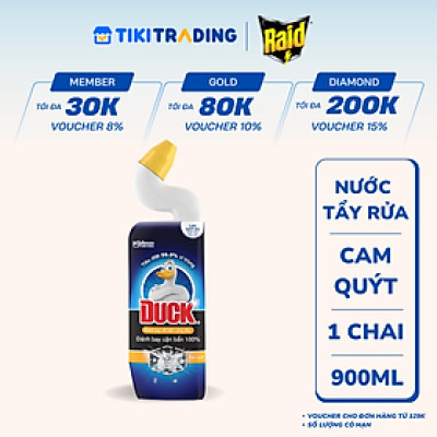 Chai Tẩy Đánh bay cặn bẩn  DUCK  Hương Cam Quýt 900ml