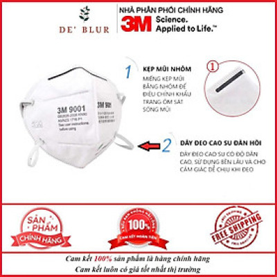 Khẩu Trang 3M 9001 Lọc 90% Bụi Mịn PM2.5 & Khí Thải Chuẩn N90