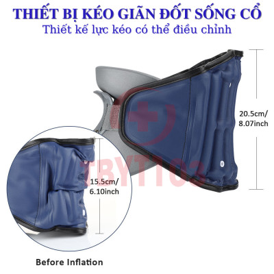 Đai Hơi Cổ - Đai Hơi Kéo Giãn Cố Định Cổ LEAMAI, Nẹp Cố Định Cổ Hỗ Trợ Thoái Hóa Đốt Sống Cổ, Thoát Vị Đĩa Đệm
