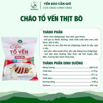 Yến Đảo - Cháo Yến Thịt Bò Thơm Ngon, Tiện Dụng Mỗi Ngày, Giàu Dinh Dưỡng Cho Mọi Nhà