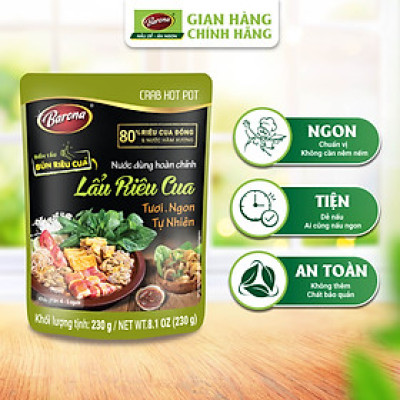 Nước Dùng Lẩu Riêu Cua Barona 230g tươi ngon chuẩn vị không cần nêm nếm