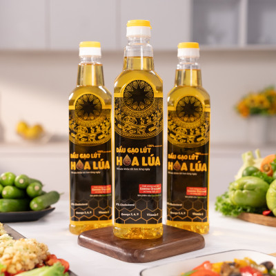 Dầu Gạo Lứt Hoa Lúa chai 1 lít - Tốt cho sức khoẻ tim mạch