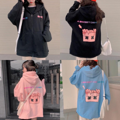 ÁO SALE RẺ VÔ ĐỊCH Áo Khoác Hoodie Nỉ Form Rộng BANAWA Ulzzang(ẢNH/VIDEO THẬT)