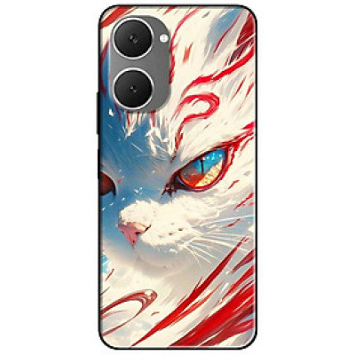 Ốp lưng cho Vivo Y03 - Y03T - Y18 - Y18S - Y18T - Y27 5G - Y28 4G - Y36 - Mèo Trắng Đỏ - Hàng Chính Hãng