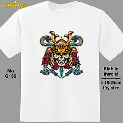 SAMURAI, mã G135. Áo thun nghệ thuật cho nam nữ, cặp đôi, gia đình, lớp nhóm, đồng phục công ty. Áo phông Goking hàng hiệu in hình chữ đẹp