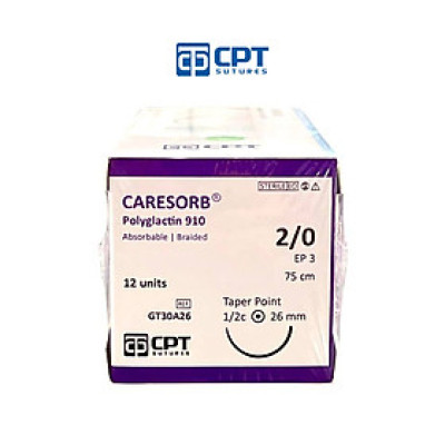Chỉ phẫu thuật tự tiêu CPT Caresorb Polyglactin 910 số 2/0 - GT30A26