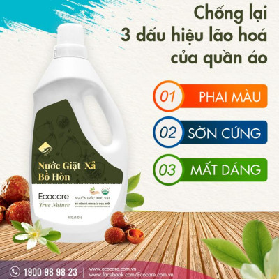 Nước giặt xả hữu cơ Bồ Hòn Ecocare tinh dầu Hoa Bưởi 4000ml