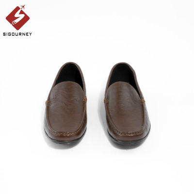 Giày mọi nam da bò cao cấp dành cho giới công sở SIGOURNEY màu nâu SIG20 bảo hành 18 tháng
