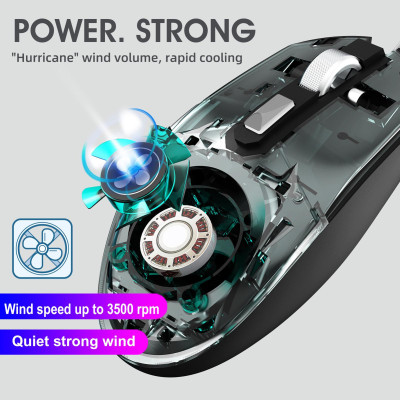 Chuột chơi game có dây HXSJ J400 6 nút Chuột công thái học với Quạt làm mát DPI có thể điều chỉnh 6 cấp cho máy tính xách tay Dsektop