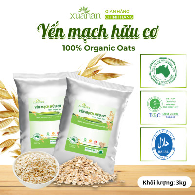 Yến Mạch Hữu Cơ Xuân An [ko đường] Túi 3Kg (Giảm 30%)