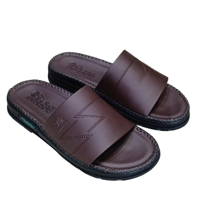 Dép Nam Quai Ngang Da Bò Thật TiTi ĐÔ Đã May Viền Chân Quai Chắc Chắn DNA22038