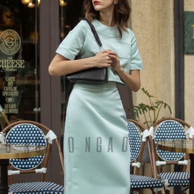 Set áo váy xanh mint NGADO , váy nữ , set đồ nữ , Set áo chân váy