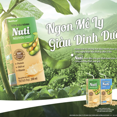 Thùng 36 Bịch Sữa đậu nành Nuti Nguyên Chất Bịch 200ml TU.NSDN01TI NUTIFOOD