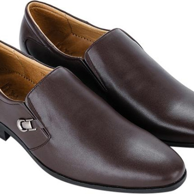 Giày tây nam da bò đế cao su mũi nhọn SKT119 phiên bản nâu