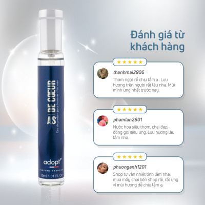 Nước hoa nam,nước hoa quang linh chính hãng Adopt as decour hương thơm sang trọng mạnh mẽ dung tích 30ml