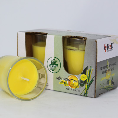 Nến Thơm Tinh Dầu, Sả Chanh, Tinh Dầu Sả Chanh, Chính Hãng Từ  Shop R2D, Thành Phần Tự Nhiên, Lành Tính.
