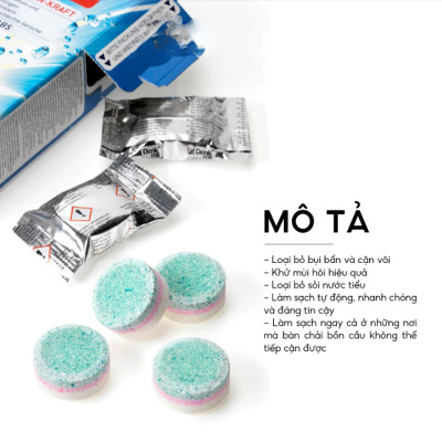 Viên tẩy bồn cầu Denkmit Đức 16 viên diệt khuẩn, khử mùi hôi, sạch mảng bám