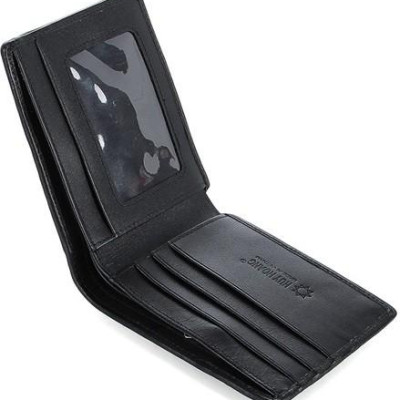 Bóp nam Huy Hoàng da cá sấu ngăn sau màu xanh đậm HT2768