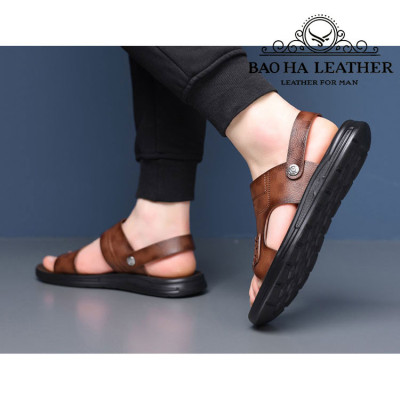 Dép nam quai ngang đơn giản BHD6651 Dép quai hậu da