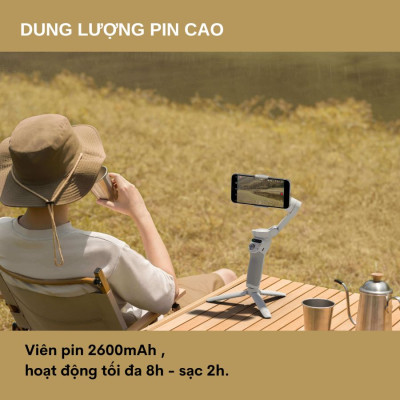 Tay cầm chống rung cho điện thoại DJI Osmo Mobile 4 / Osmo SE - GImbal chống rung 3 trục thế hệ mới, thiết kế gập gọn tiện lợi - Hàng Nhập Khẩu
