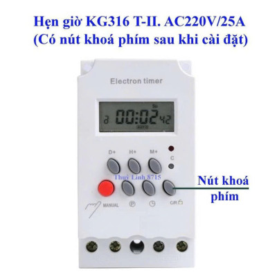 Công Tắc Hẹn Giờ KG316 T-II Thông Minh– Hẹn Giờ Bật Tắt Cho Đèn, Máy Bơm, Thiết Bị Điện Gia Dụng