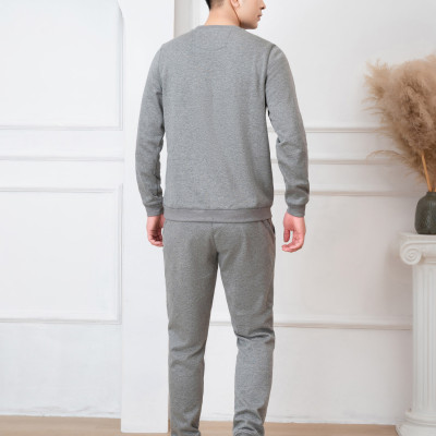 Bộ nỉ cổ tròn màu ghi nhạt ALIGRO BN.14