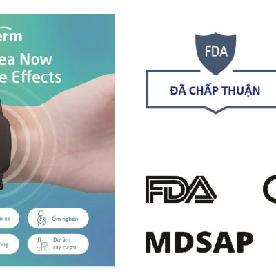 Thiết bị đeo tay chống nôn nói do say tàu xe, ốm nghén EmeTerm Explore - đạt chứng nhận FDA/CE - Không dùng thuốc - Không tác dụng phụ - Pin sạc - Chống thấm nước IP67- Hàng chính hãng