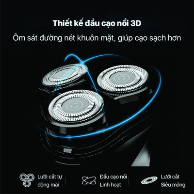 Máy Cạo Râu Enchen BlackStone3 hệ thống thông minh ESM cạo râu khô và ướt - Hàng chính hãng