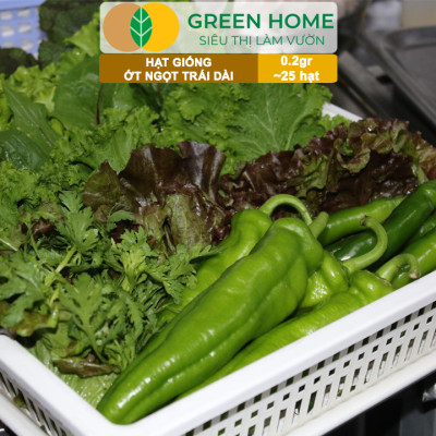 Hạt Giống Ớt Ngọt Trái Dài GreenHome, Gói 0,2gr~25 hạt, Dễ Trồng Quanh Năm, Năng Suất Cao G16