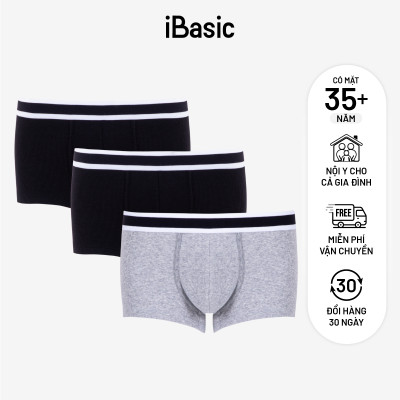 Combo 3 Quần lót nam iBasic phom boxer trunk cotton USA kháng khuẩn - PANM124