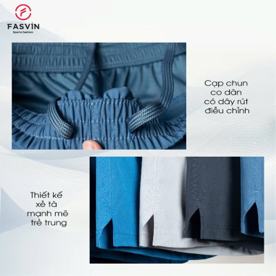 Quần Đùi Nam FASVIN Q25658.HN Vải Gió Đẹp Nhẹ, Mát Hàng Nhà Máy Chất Lượng Cao Thể Thao Hay Mặc Nhà