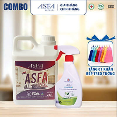 [Combo] Dung dịch làm sạch khuẩn, khử mùi đa năng ASFA All Purpose (Can 2 Lít) & ASFA Home Fresh (500ml)