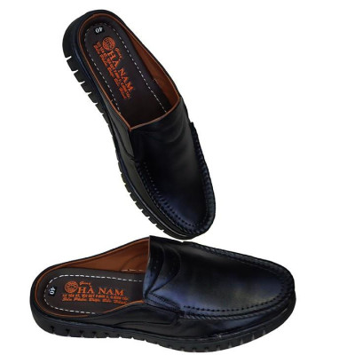 Dép Bít Mũi Nam Da Bò Thật TiTi ĐÔ Cao Cấp GSB2064d
