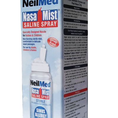 Combo Adult 24h Care: Bình Xịt Rửa Vệ Sinh Mũi Xoang Người Lớn NeilMed Sinus Rinse & Spray -SX Mỹ, Đánh Bật Sổ Mũi, Nghẹt Mũi và Viêm mũi (Bình 10 gói muối rửa; 2 chai xịt phun sương 75ml)