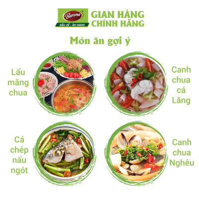 Combo 3 Gói Gia Vị Canh Chua Barona 80g chay mặn dùng được, tươi ngon chuẩn vị không cần nêm nếm