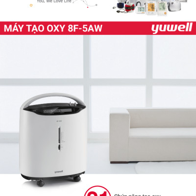 Máy Tạo Oxy Y Tế 93% Yuwell 8F-5AW - Hỗ Trợ Bệnh Nhân Suy tim, Suy phổi, Rối loạn hô hấp - Bảo Hành 1 Năm