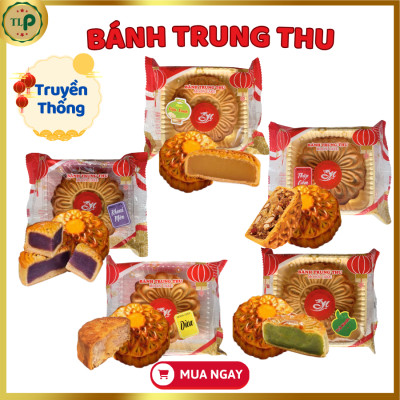Bánh Trung Thu TLP | 5 Loại Nhân Truyền Thống (Thập Cẩm, Đậu Xạnh, Khoai Môn, Dừa, Trà Xanh)