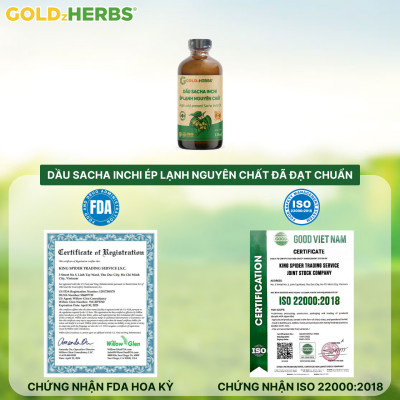 Dầu Sacha Inchi Ép Lạnh Nguyên Chất Goldzherbs - Chai 120ml/ 250ml