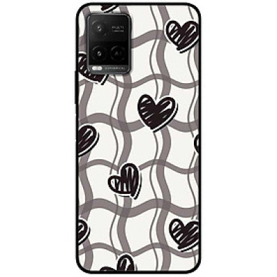 Ốp lưng cho Vivo Y20 - Y12s - Y20s - Y21 - Y21s - Y33s - Y33T - Họa Tiết Tim Đen - Hàng Chính Hãng