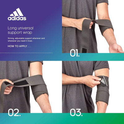 Băng Đầu Gối, Khủy Tay Thun Co Giãn - Băng Quấn Thể Thao Chính Hãng ADIDAS ADSU-13373-NL (1 Cái)