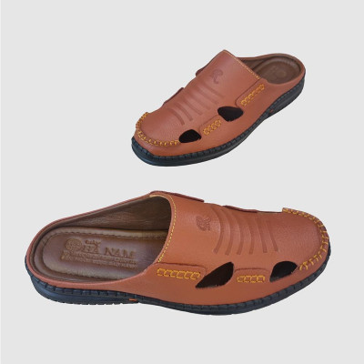 Dép bít mũi nam da bò thật TiTi ĐÔ cao cấp GSB20118d