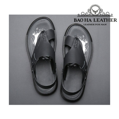 Dép nam xỏ ngón da trơn BHD55216 Dép quai hậu, thoải mái, êm chân, dễ chịu