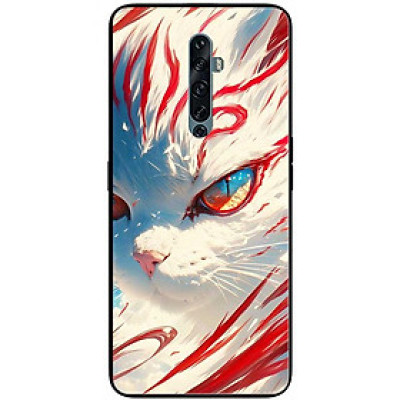 Ốp lưng cho Oppo Reno 2Z, 2F - 6z - 7z 5G - 8z 5G - A96 5G - 8T 4G - 8T 5G - Mèo Trắng Đỏ - Hàng Chính Hãng