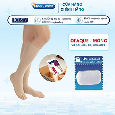 Vớ y khoa JOBST Opaque - Mỏng Hỗ Trợ Điều Trị giãn tĩnh mạch chân, 20-30 mmHg (vớ gối, màu da) (tất y khoa)