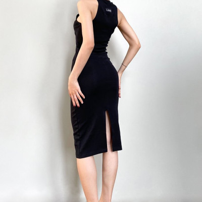 Đầm thun sát nách đen