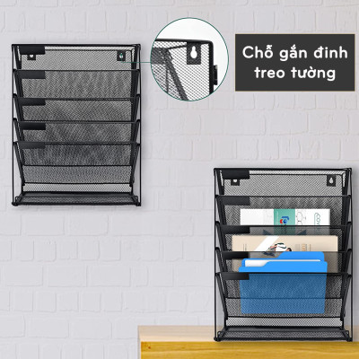 Kệ Đựng Tài Liệu, Kệ Hồ Sơ, Kệ Sắt Treo Tường Đa Năng Văn Phòng 6 Tầng Legaxi