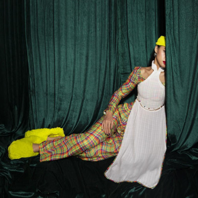 Áo Dài Croptop Cách Tân Tartan - 