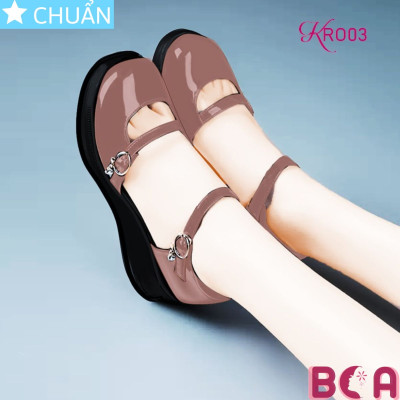 Giày quai hậu cho bé gái 3 phân KRO03 ROSATA tại BCASHOP đế xuồng, mũi tròn, êm ái giúp con thoải mái học tập, vui chơi