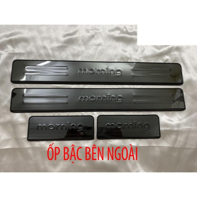 Ốp bậc cửa , nẹp bước chân Kia Morning 2012-2022 cao cấp -mẫu Titan 8 chi tiết